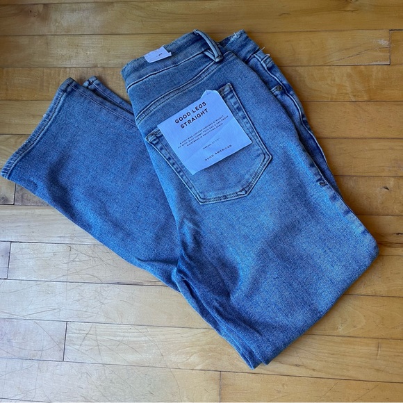 Good American Women’s Good Legs Straight Leg Distressed Jeans - Size 10 / 30 - Picture 3 of 10
